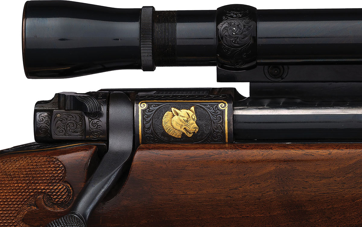 Winchester Model 70, manufactured in 1946 and factory engraved to special order by Alden George Ulrich. Photo Courtesy Rock Island Auction